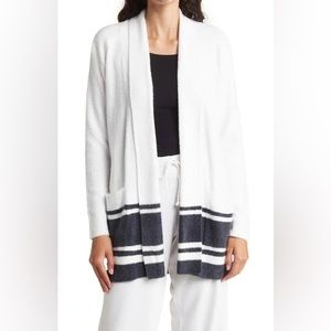 Barefoot Dreams CozyChic Lite Saddle Sleeve Cardi Sea Salt/Indigo